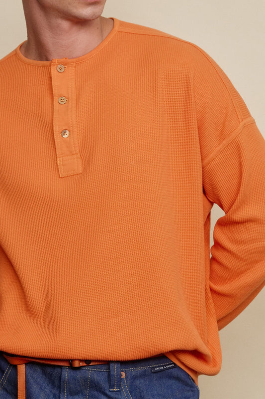 Waffle Henley - Orange