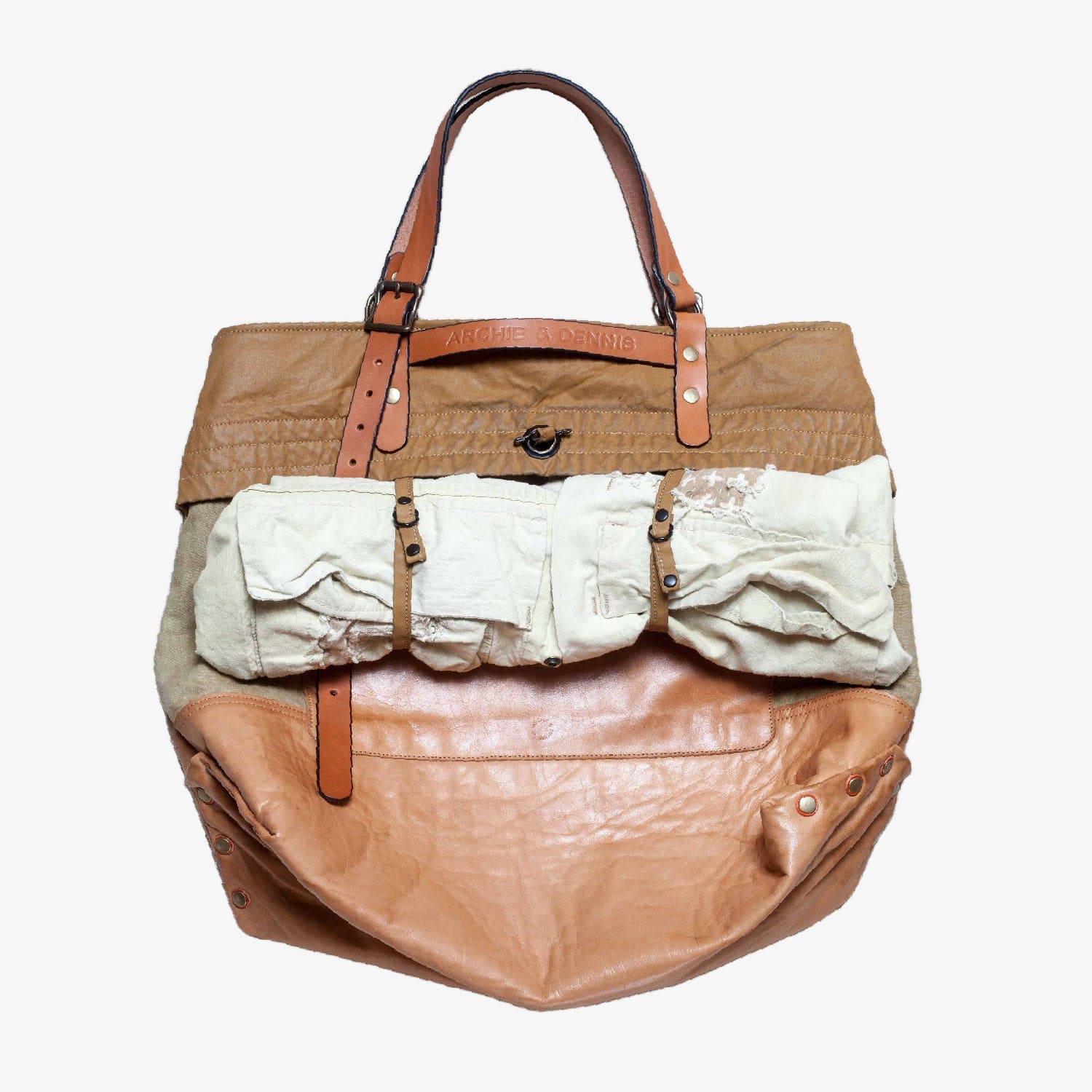 BENZIN TOTE BEIGE - LEATHER BOTTOM - HAVIE MNFCT.