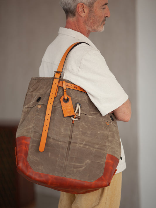 BENZIN TOTE LEATHER BOTTOM - HAVIE MNFCT.