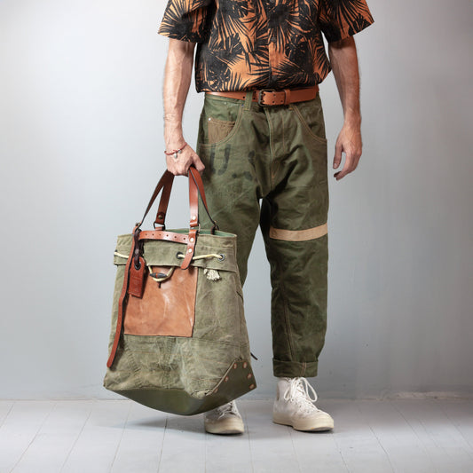 BENZIN TOTE WASHED GREEN - HAVIE MNFCT.