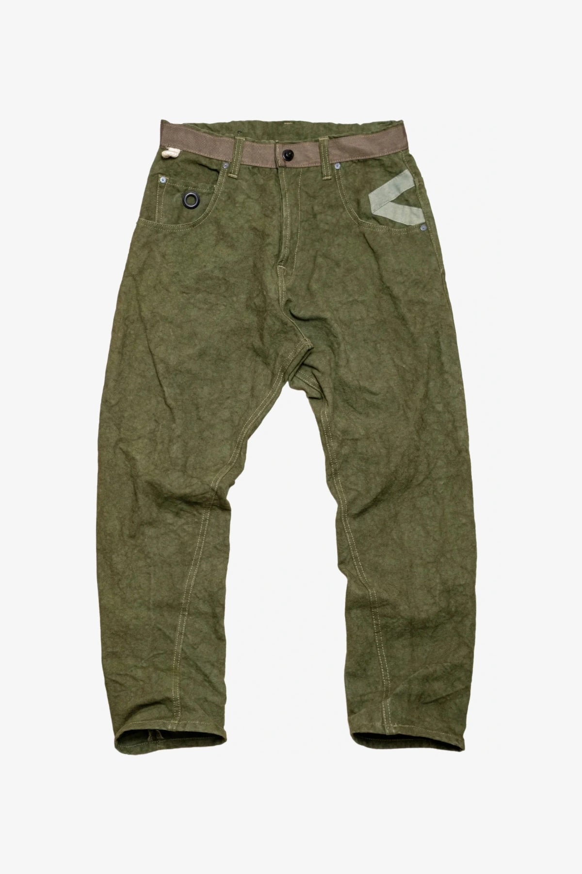 green closing pants Ｓサイズ MEN'S DESIGNER GREEN GARAGE PANTS – CANVAS COTTON PANTS - ARCHIE