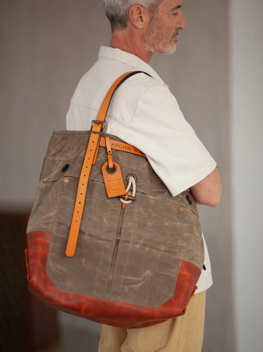 BENZIN TOTE LEATHER BOTTOM - HAVIE MNFCT.