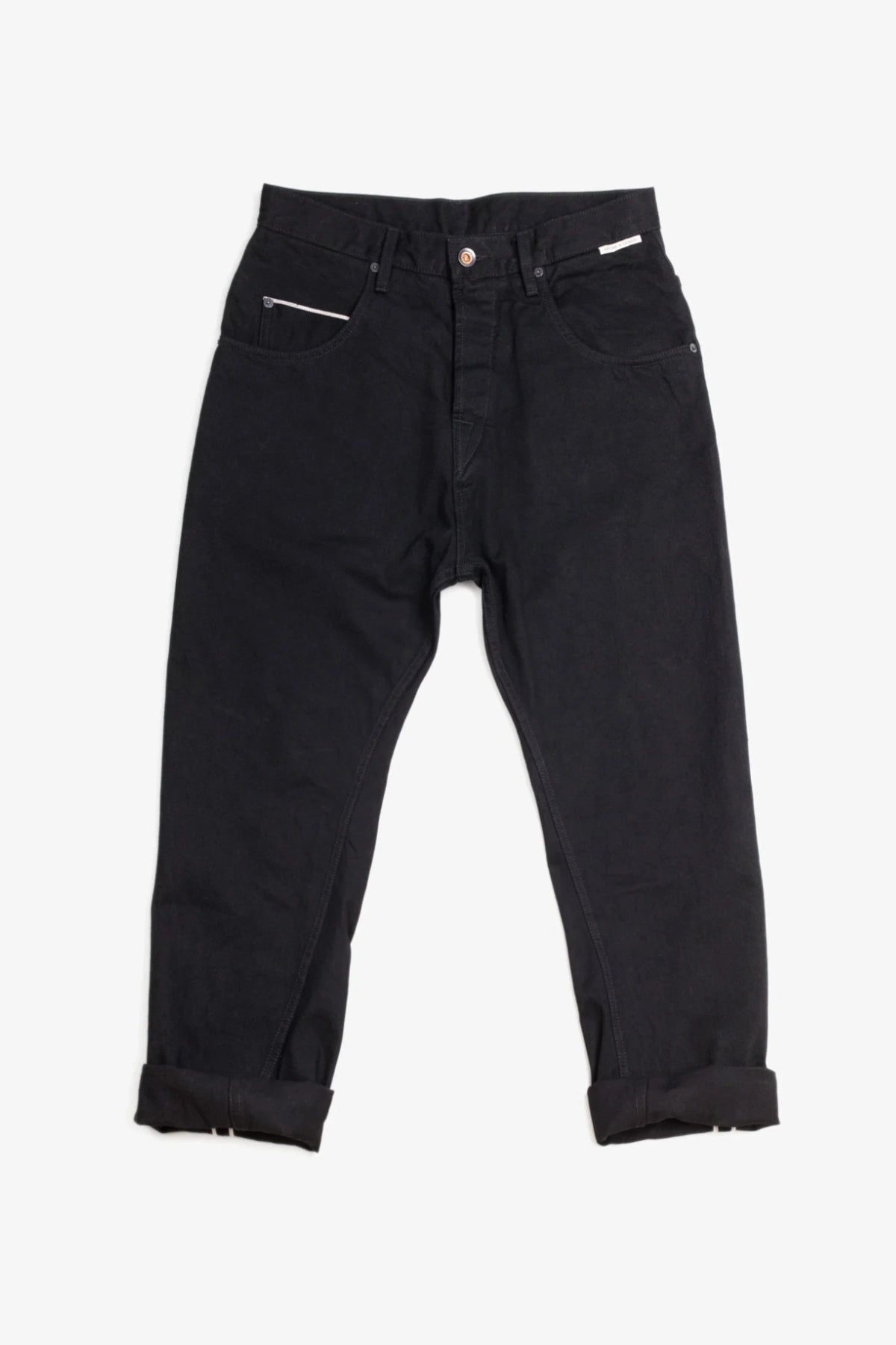 パンツ simply complicated SELVEDGE JEAN BLACK MEN'S DESIGNER BLACK SELVAGE JEANS – COTTON DENIM PANTS - ARCHIE