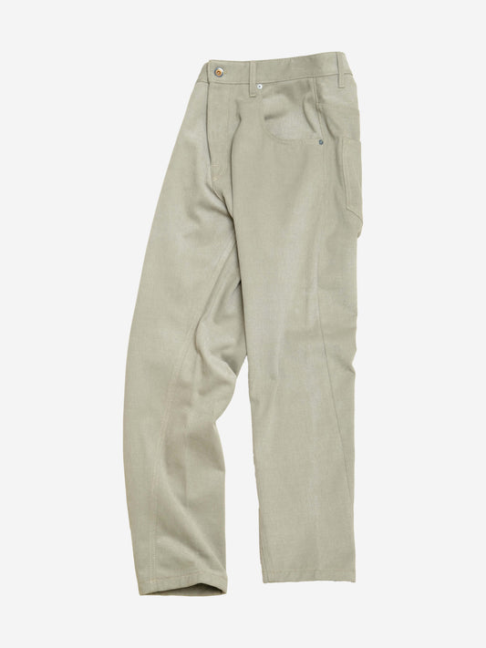 CARROT PANTS- SILVER BRUSHED TWILL