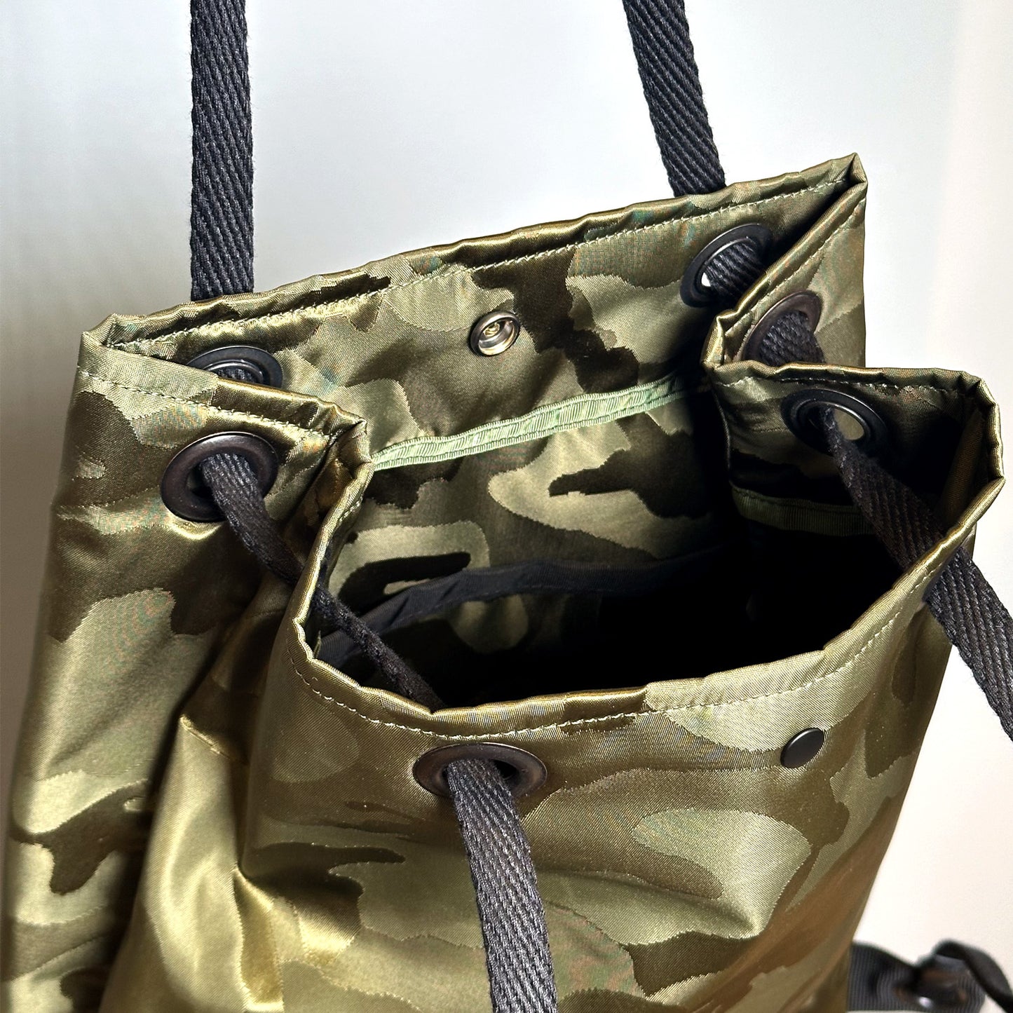 GREEN CAMO APPLE PICKER BACKPACK