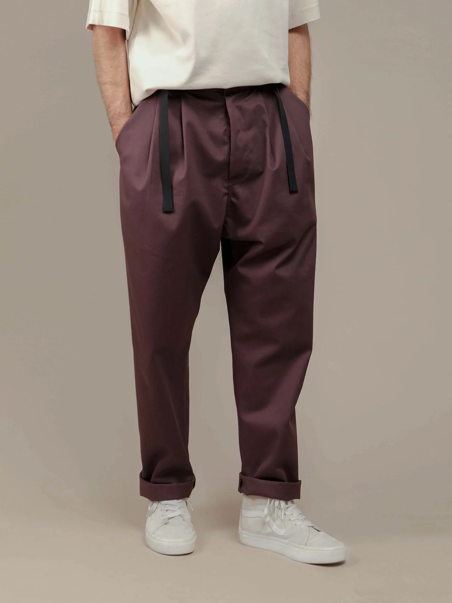 BURGUNDY CRISP PATTON PANTS 7.0