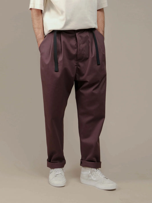 BURGUNDY CRISP PATTON PANTS 7.0