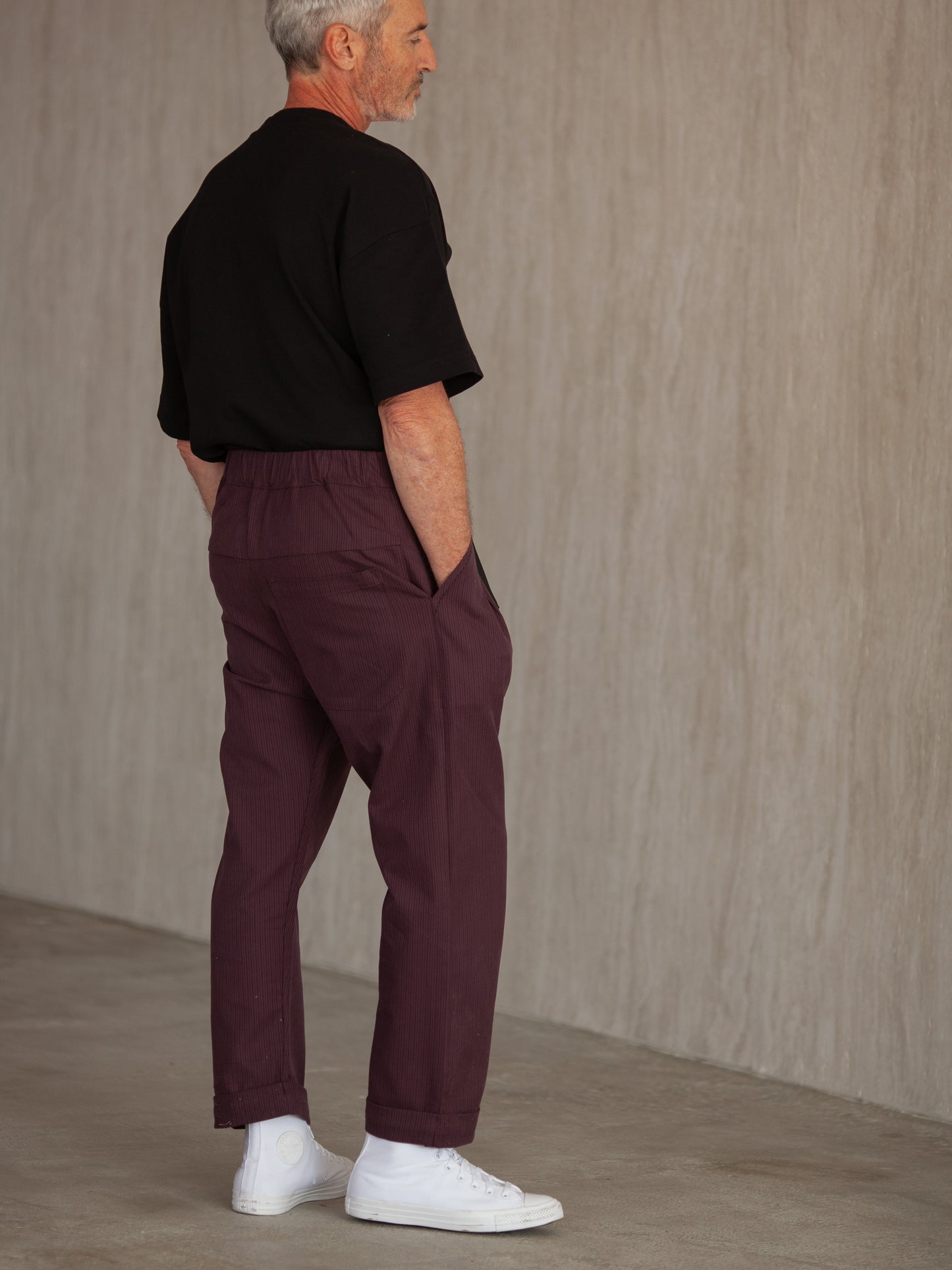 BURGUNDY HERRINGBONE PATTON PANTS 4.0 - HAVIE MNFCT.