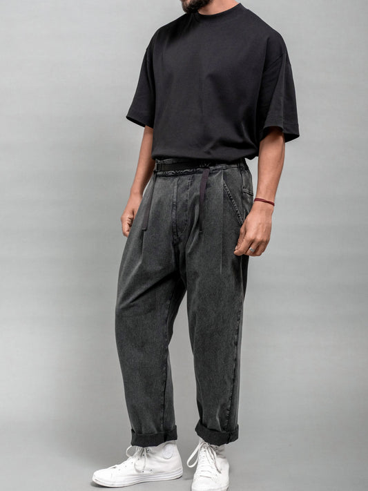 BLACK WASH DOUBLE-KNIT PATTON