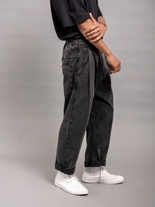 BLACK WASH DOUBLE-KNIT PATTON