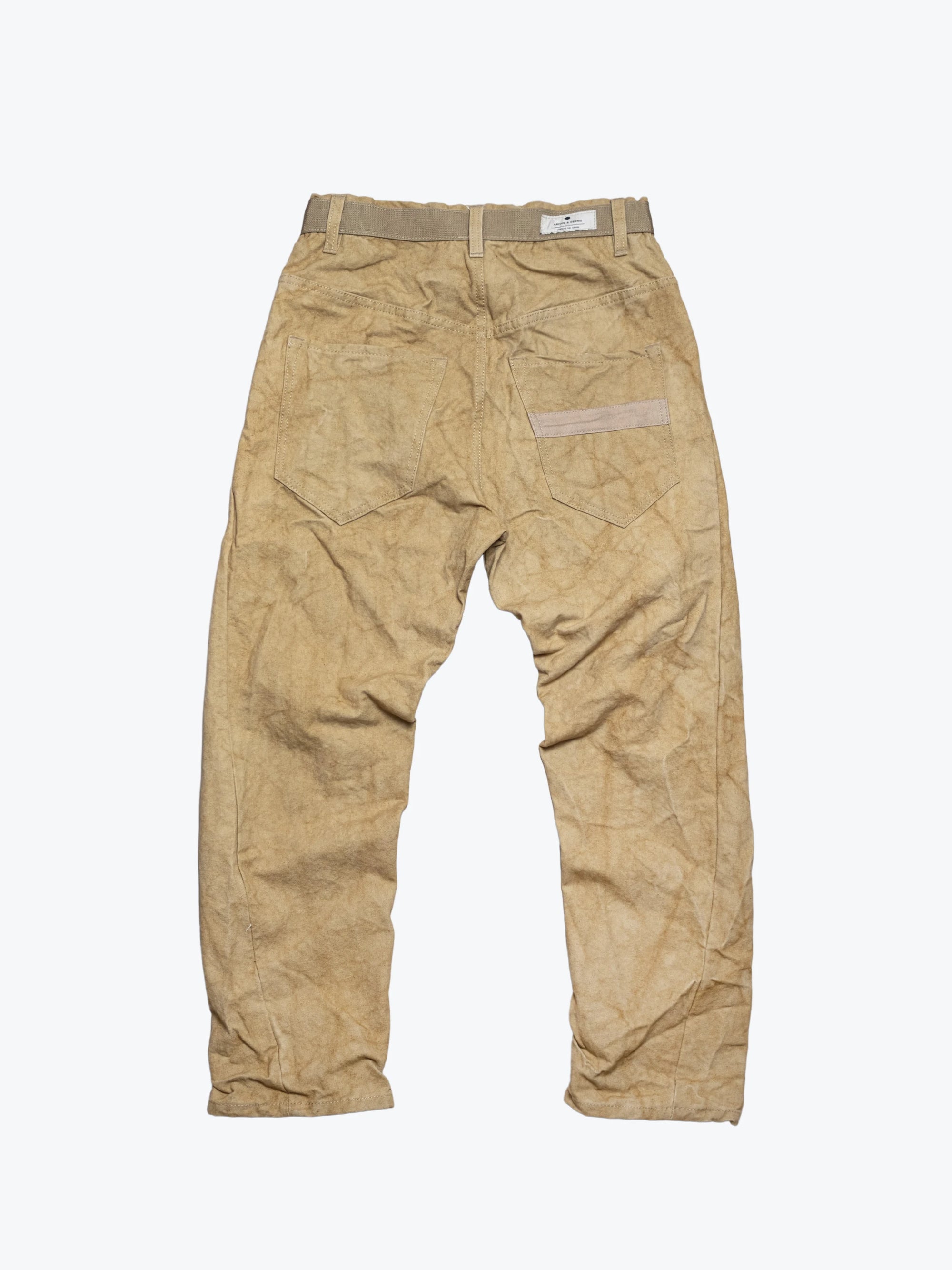 MEN'S DESIGNER SAND CANVAS CARROT PANTS – UPCYCLED MILITARY CANVAS