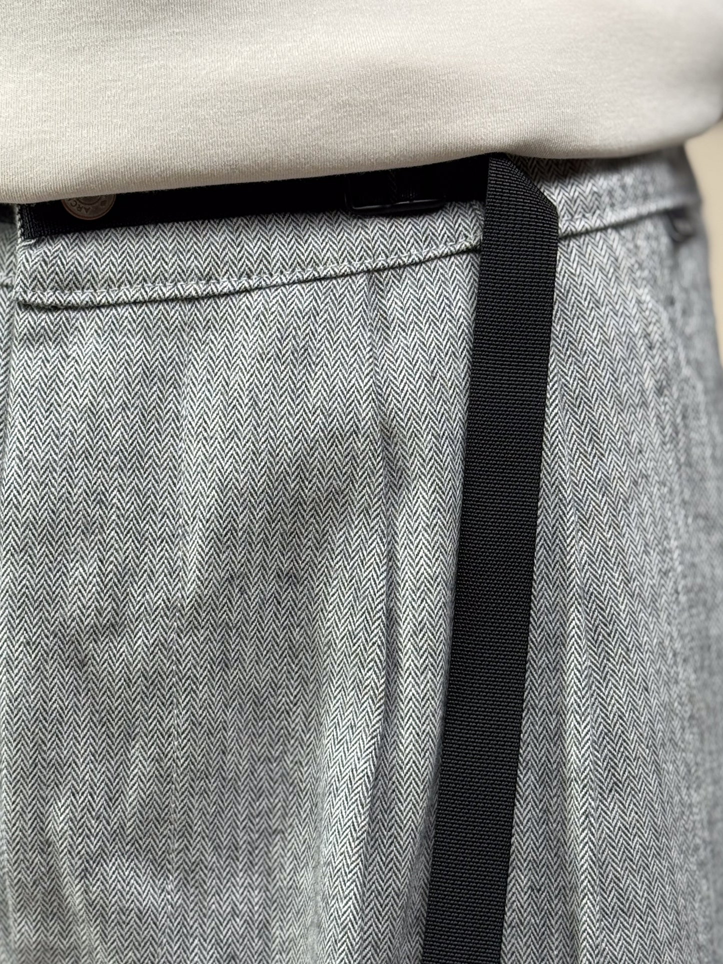 LIGHT GREY HERRINGBONE PATTON PANTS - HAVIE MNFCT.