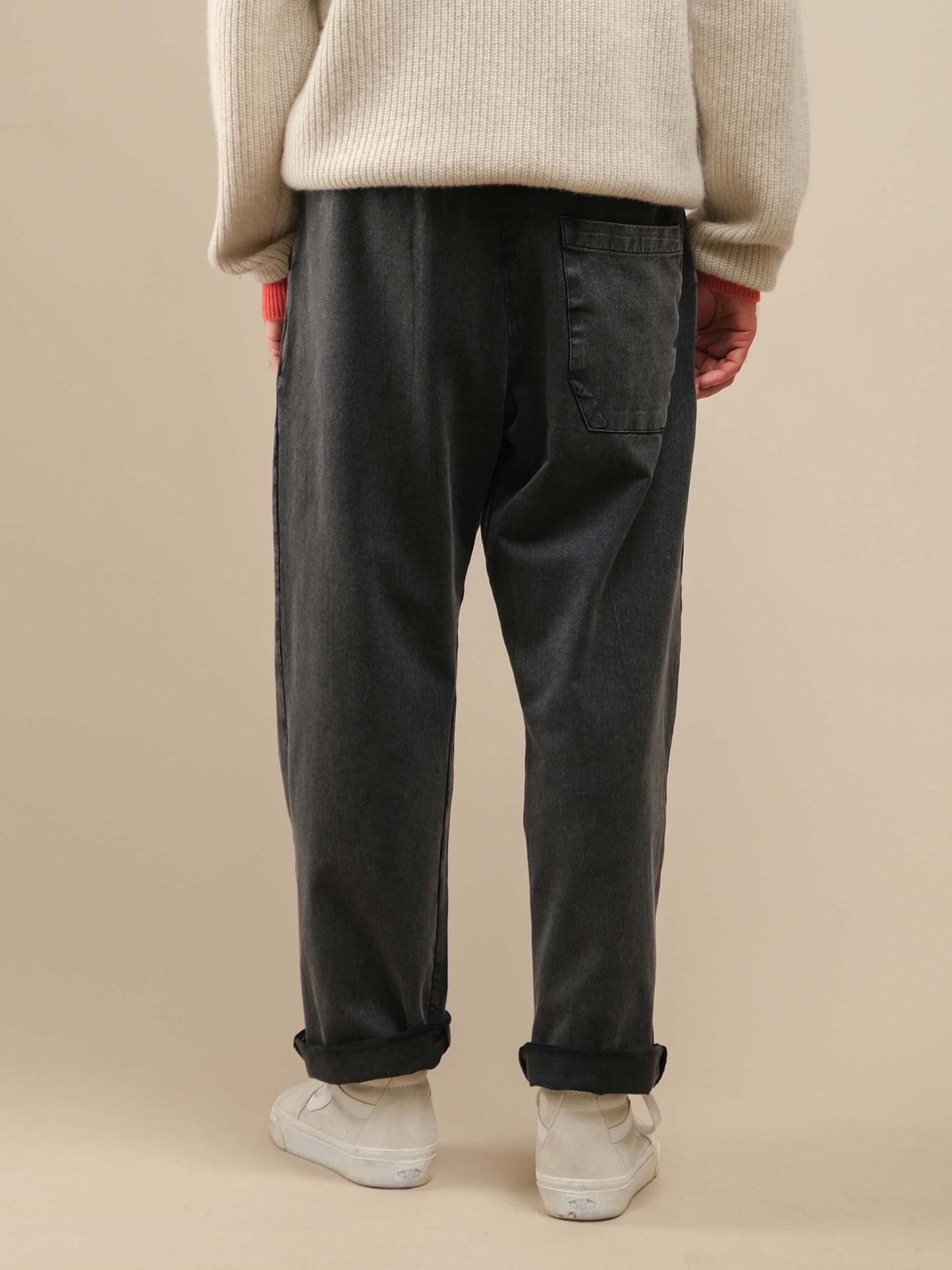 BLACK WASH DOUBLE-KNIT PATTON