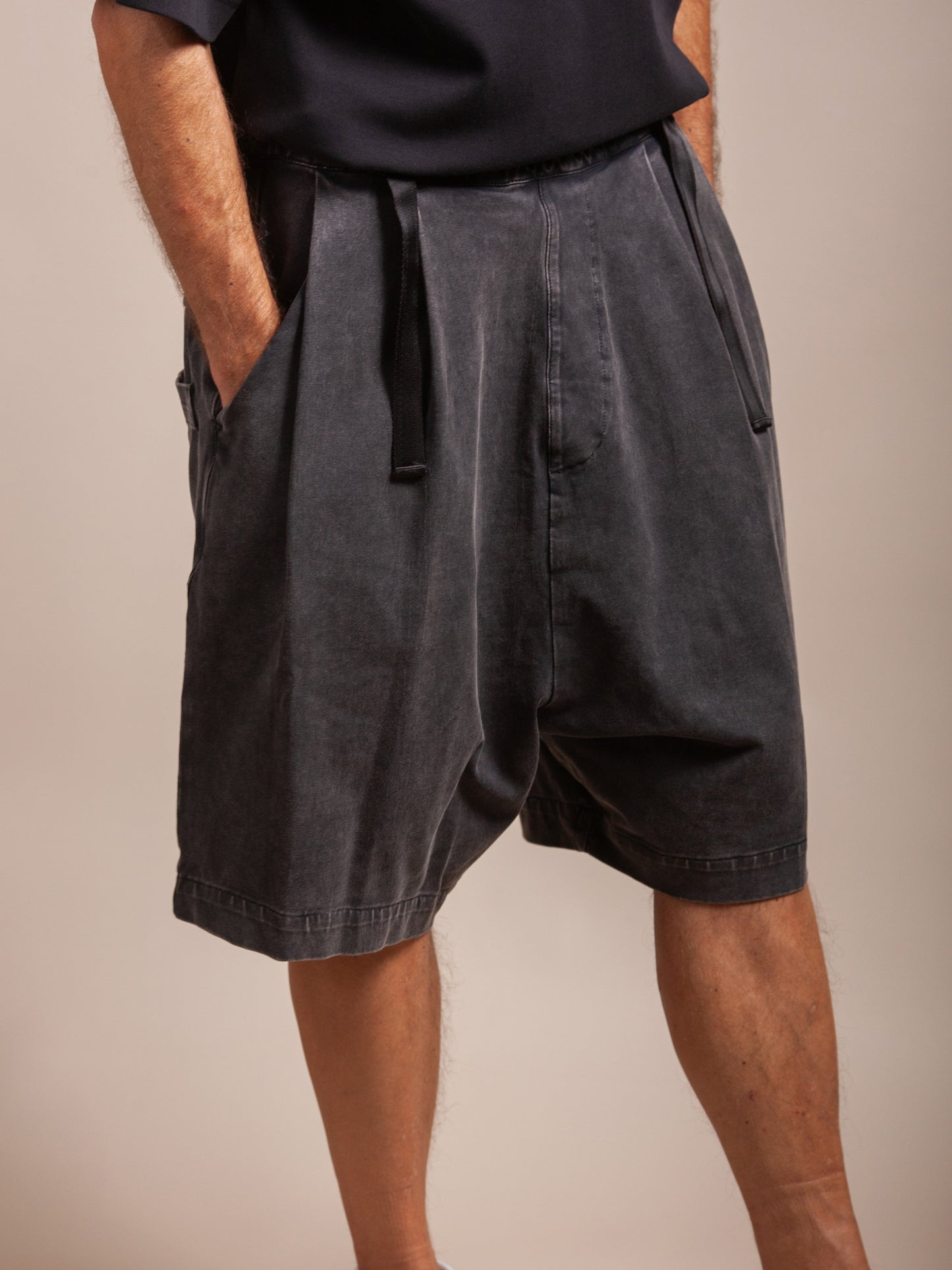 PATTON WASHED BLACK SHORTS - HAVIE MNFCT.