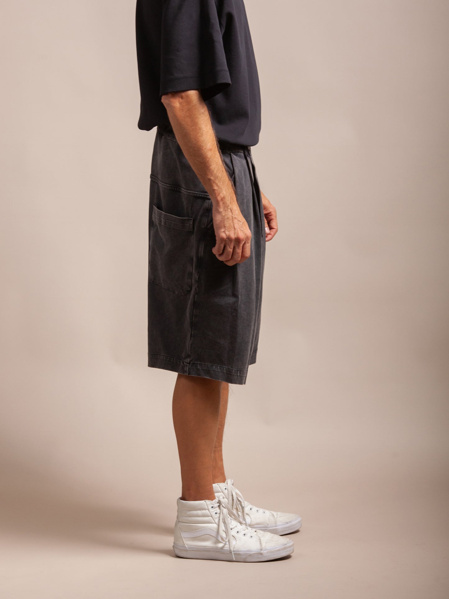 PATTON WASHED BLACK SHORTS - HAVIE MNFCT.