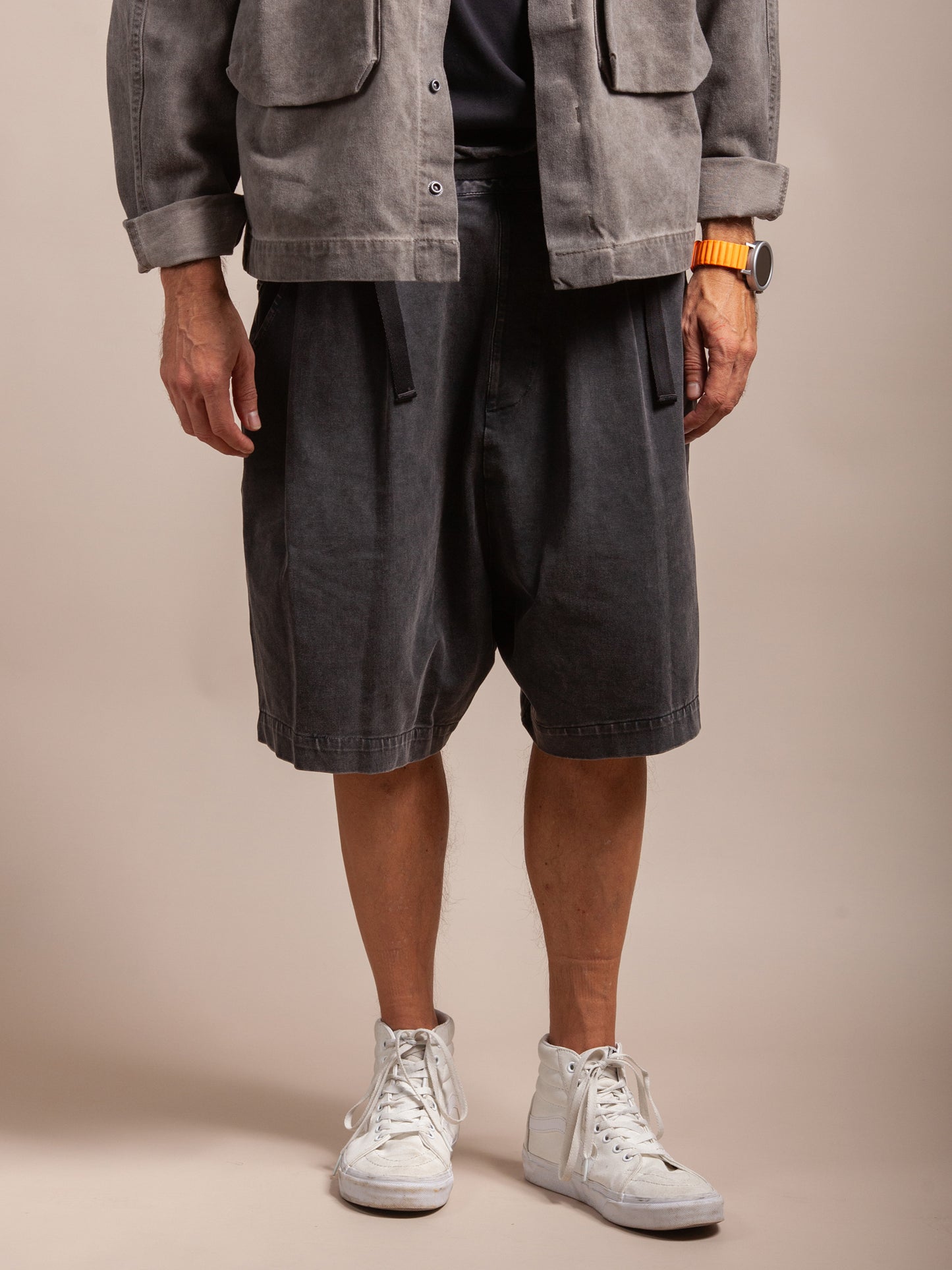 PATTON WASHED BLACK SHORTS - HAVIE MNFCT.