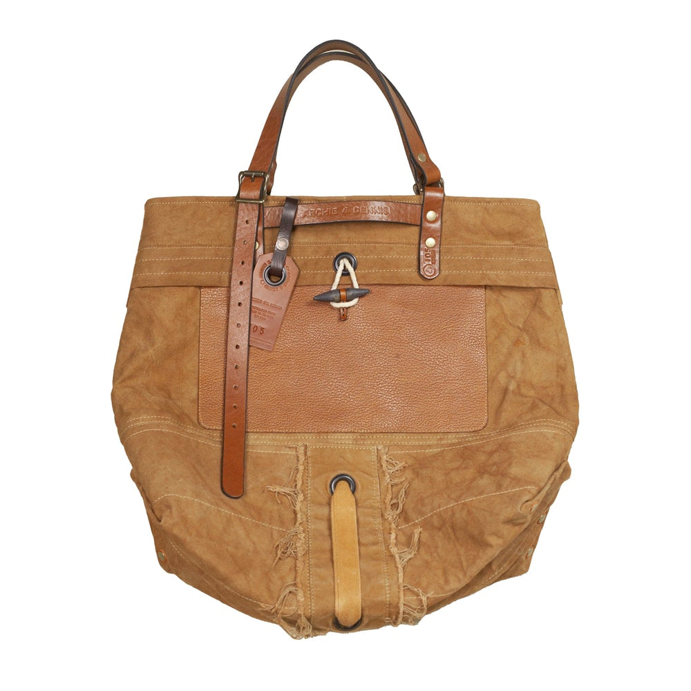 BENZIN TOTE BROWN FRAYED