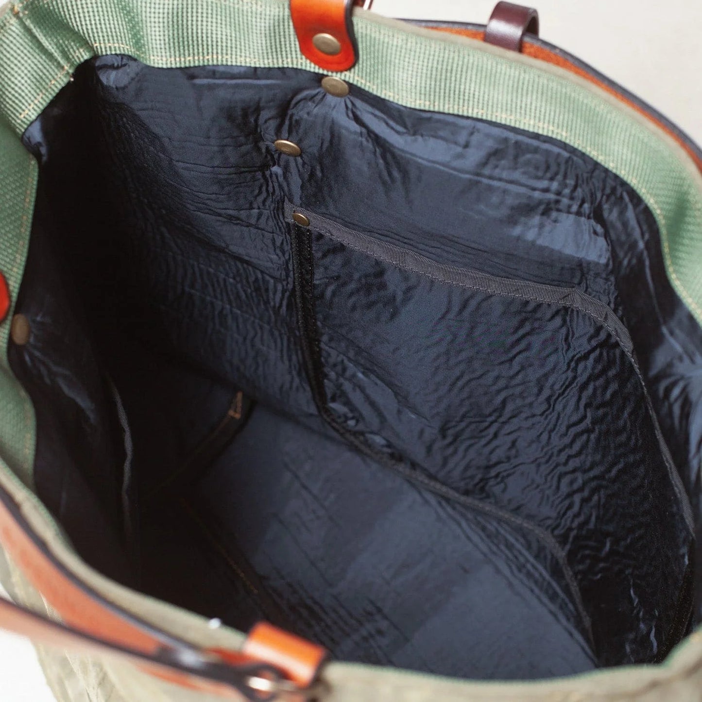 BENZIN TOTE WASHED GREEN - HAVIE MNFCT.