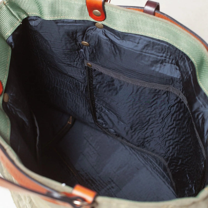 BENZIN TOTE WASHED GREEN - HAVIE MNFCT.