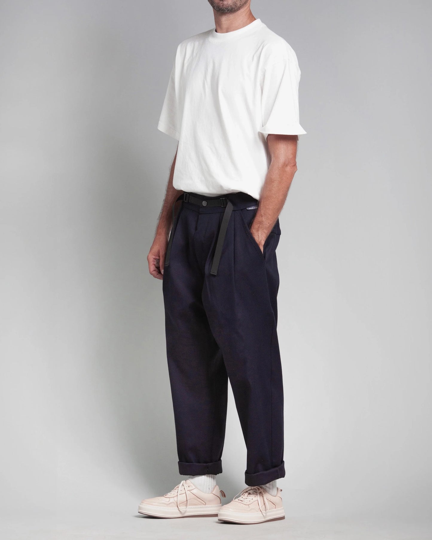 NAVY JACQUARD PATTON PANTS 4.0 - HAVIE MNFCT.
