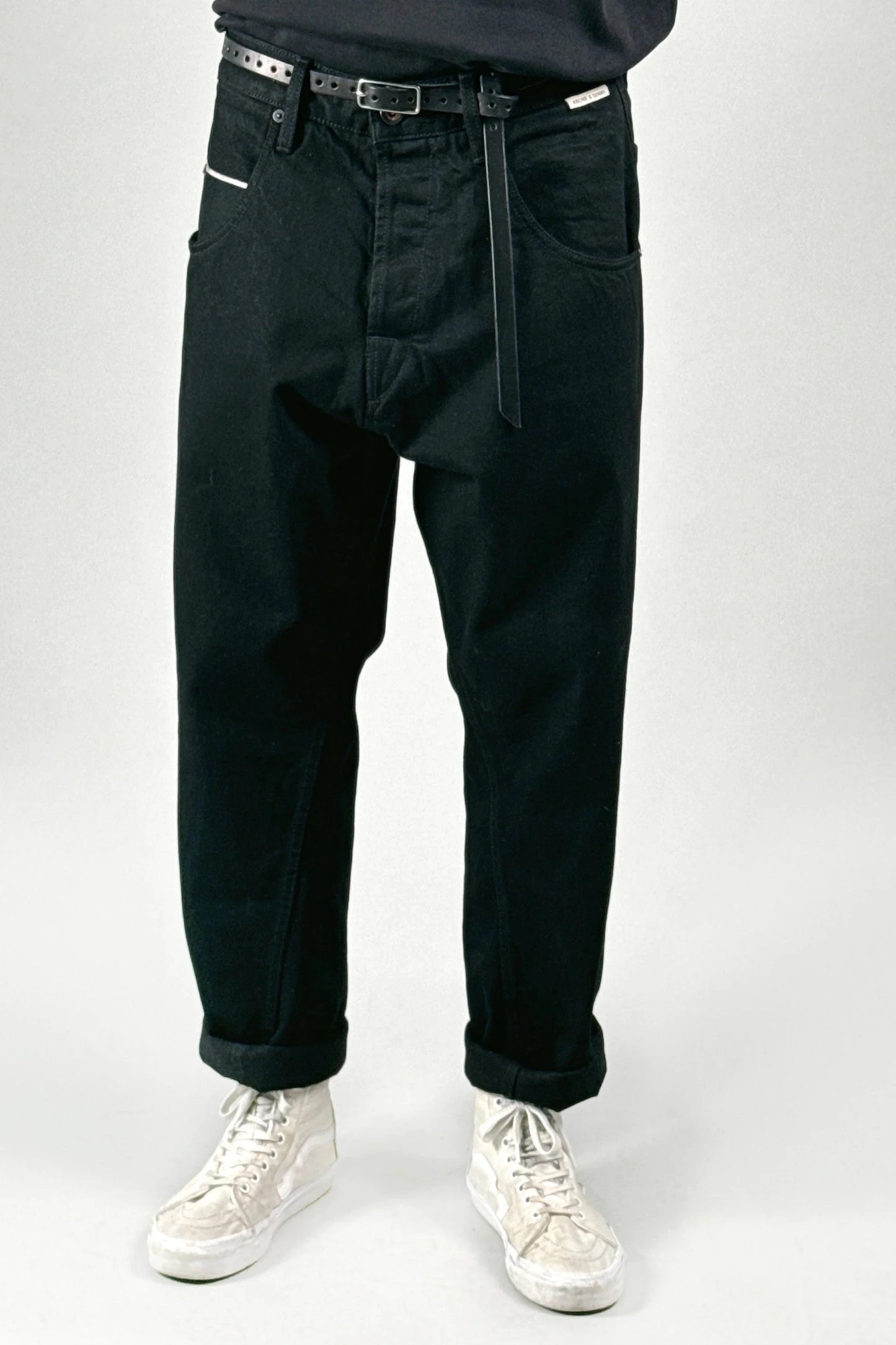 MEN'S DESIGNER BLACK SELVAGE JEANS – COTTON DENIM PANTS - ARCHIE MEN'S DESIGNER BLACK SELVAGE JEANS – COTTON DENIM PANTS - ARCHIE