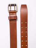 DOUBLE PRONG BROWN LEATHER BELT - HAVIE MNFCT.