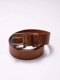 DOUBLE PRONG BROWN LEATHER BELT - HAVIE MNFCT.