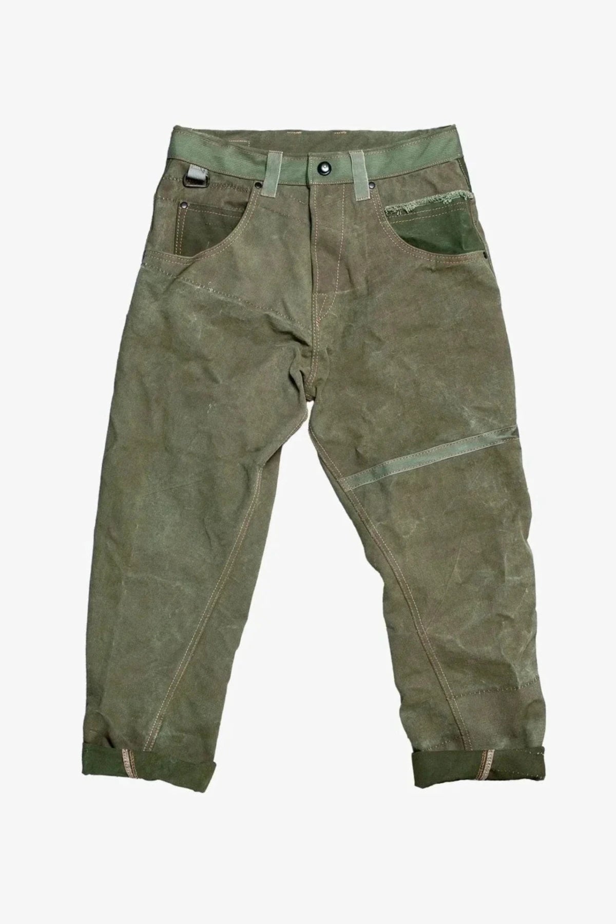 MEN'S DESIGNER ARMY CARROT PANTS – UPCYCLED MILITARY CANVAS PANTS