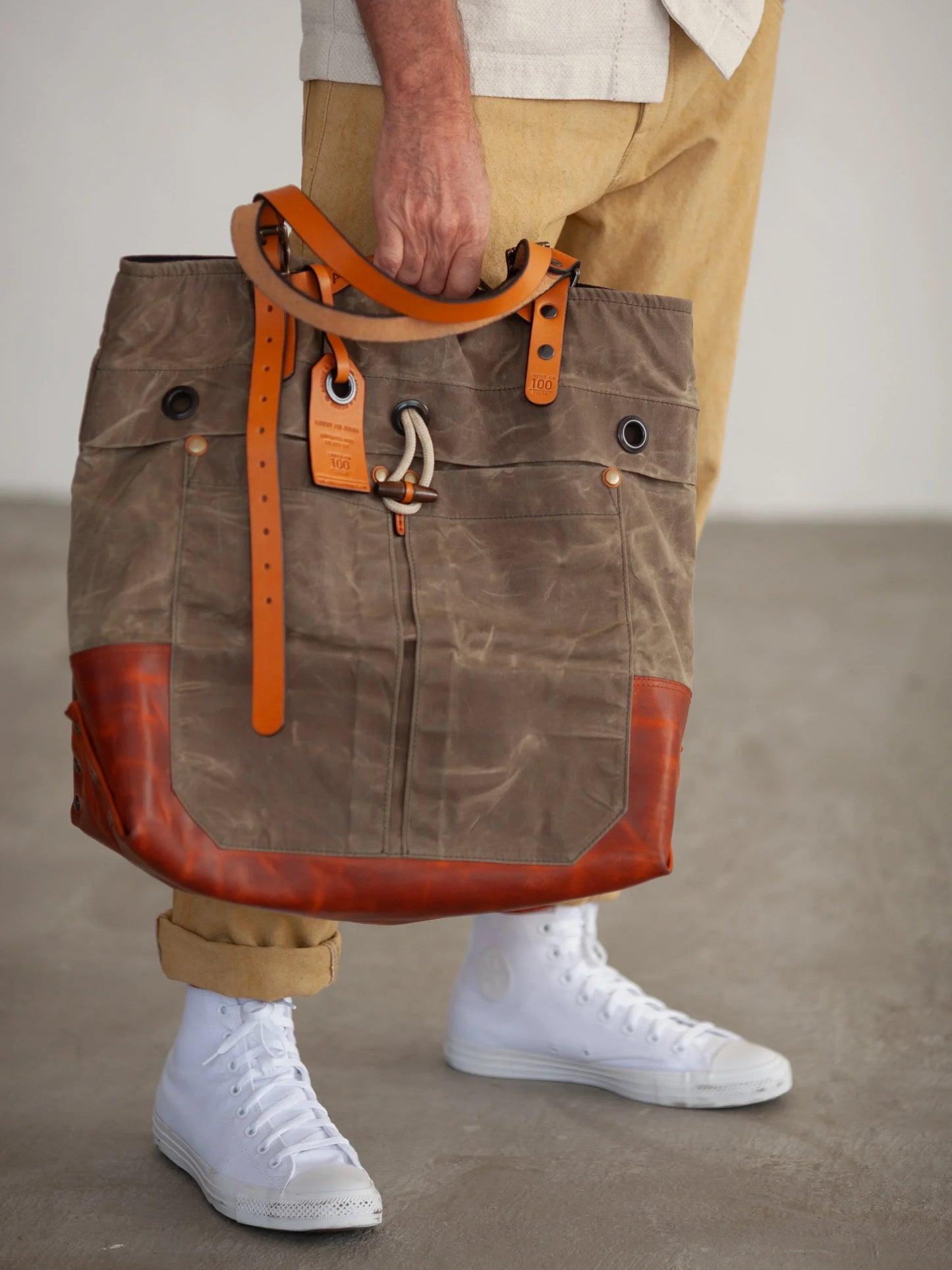 BENZIN TOTE LEATHER BOTTOM - HAVIE MNFCT.