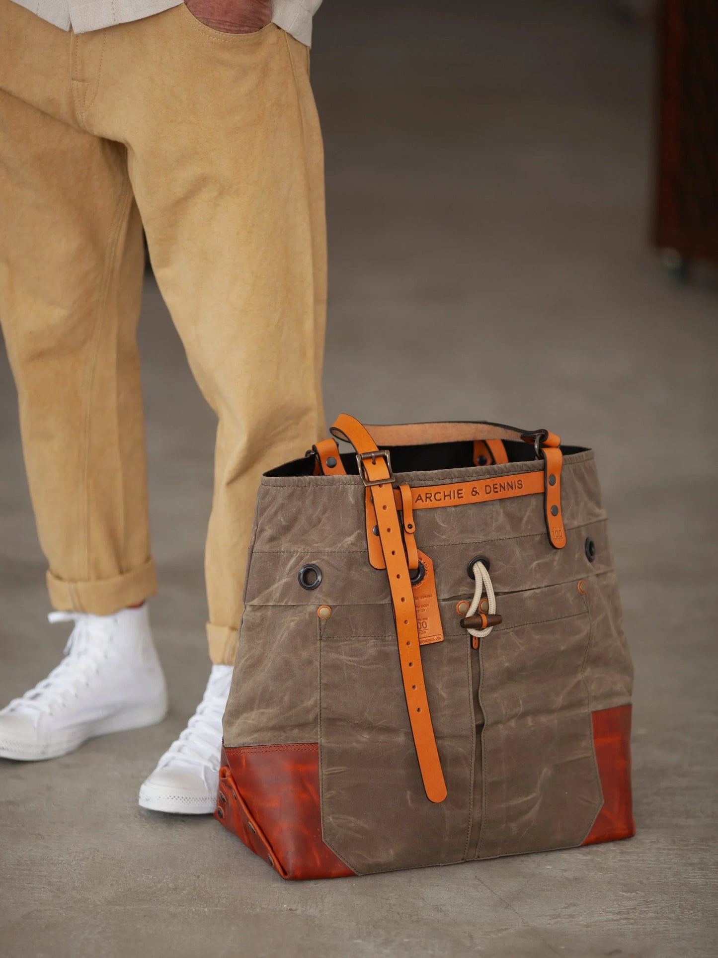 BENZIN TOTE LEATHER BOTTOM - HAVIE MNFCT.