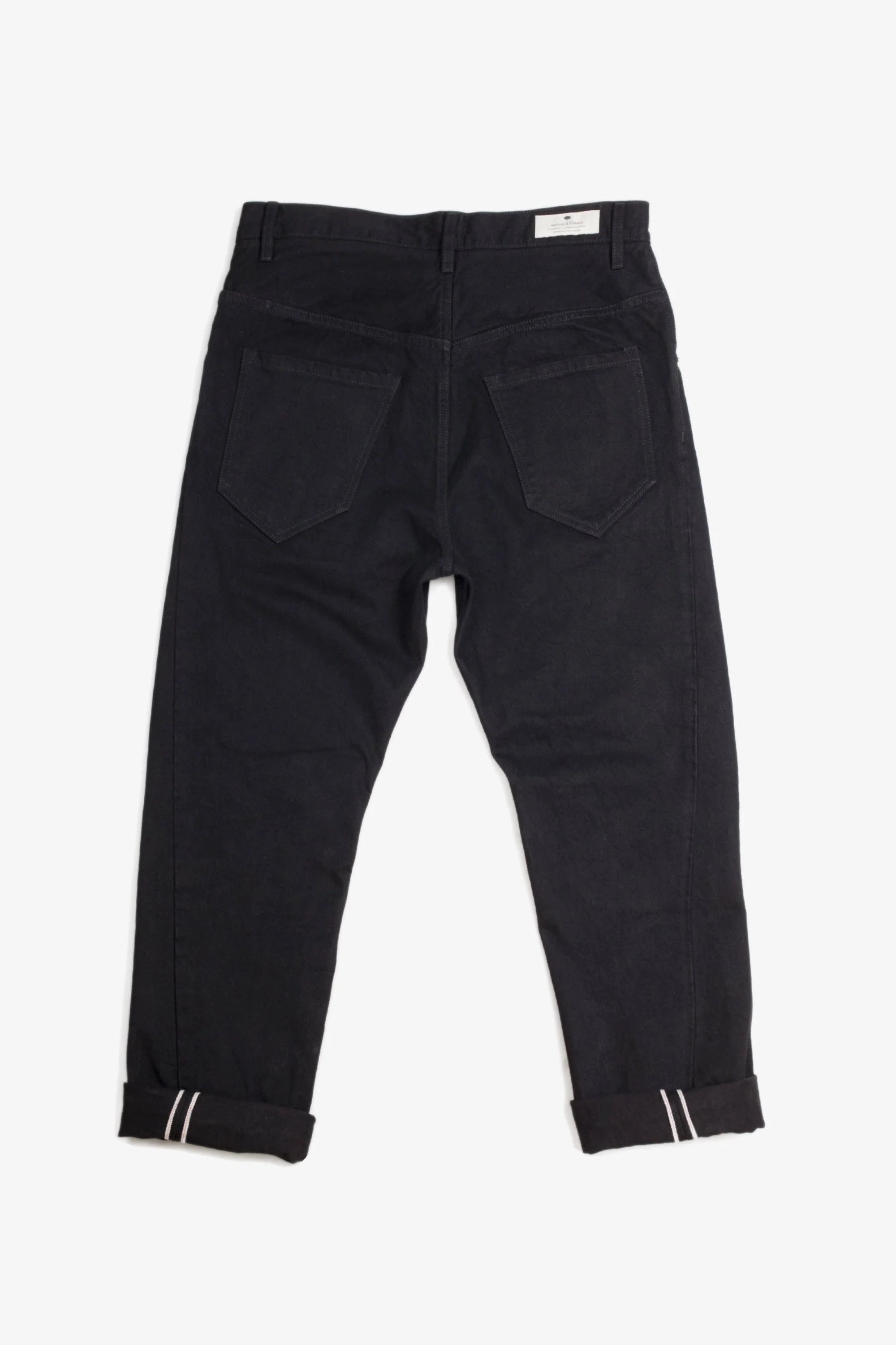 MEN'S DESIGNER BLACK SELVAGE JEANS – COTTON DENIM PANTS - ARCHIE