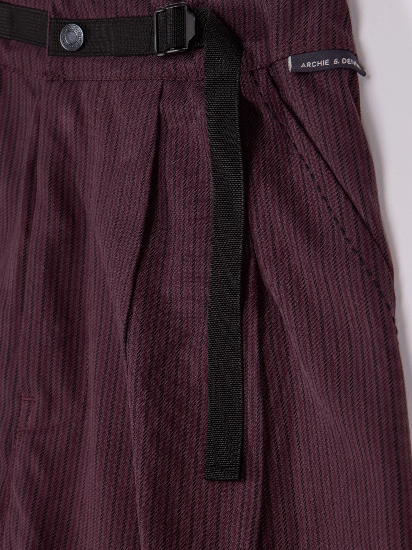 BURGUNDY HERRINGBONE PATTON PANTS 4.0 - HAVIE MNFCT.
