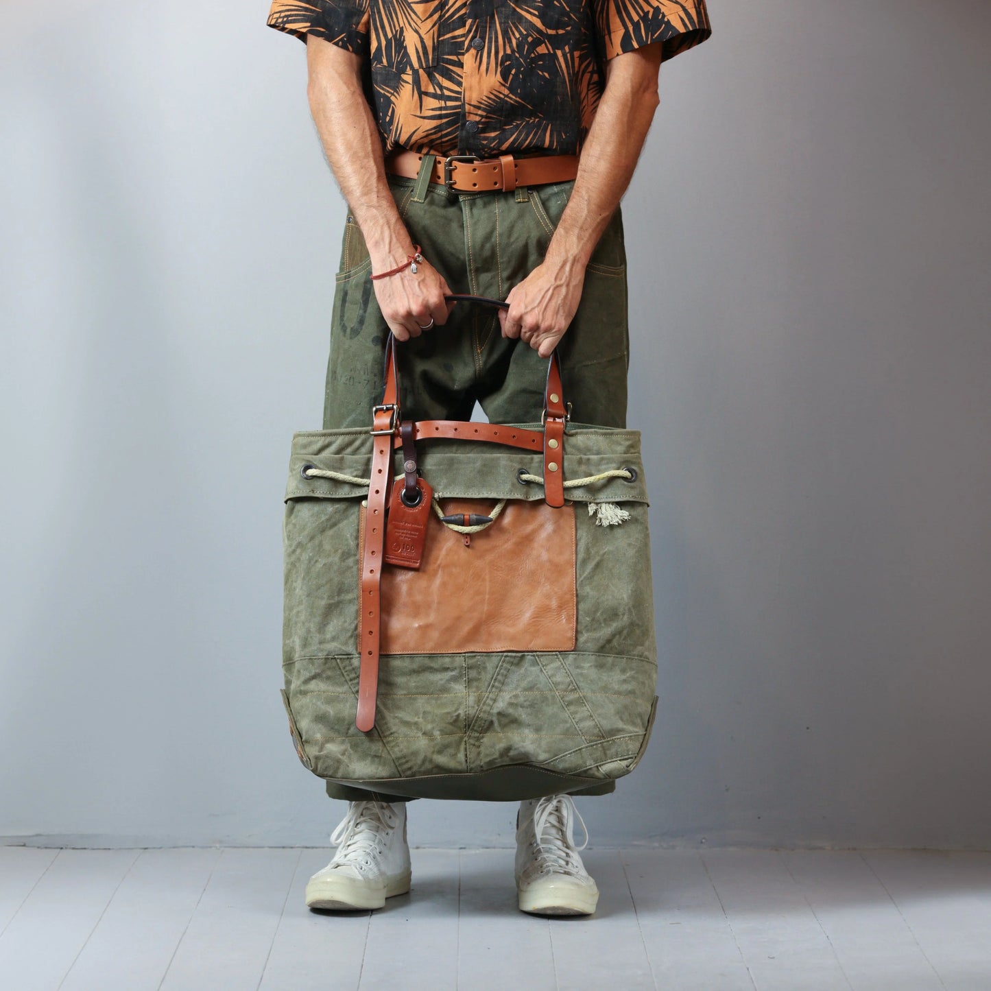 BENZIN TOTE WASHED GREEN - HAVIE MNFCT.