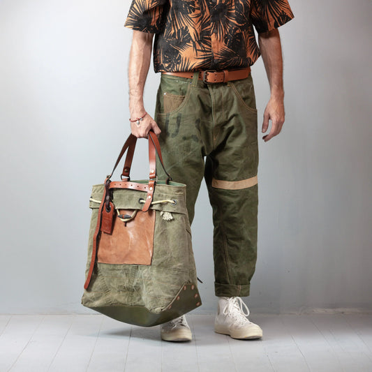 BENZIN TOTE WASHED GREEN - HAVIE MNFCT.