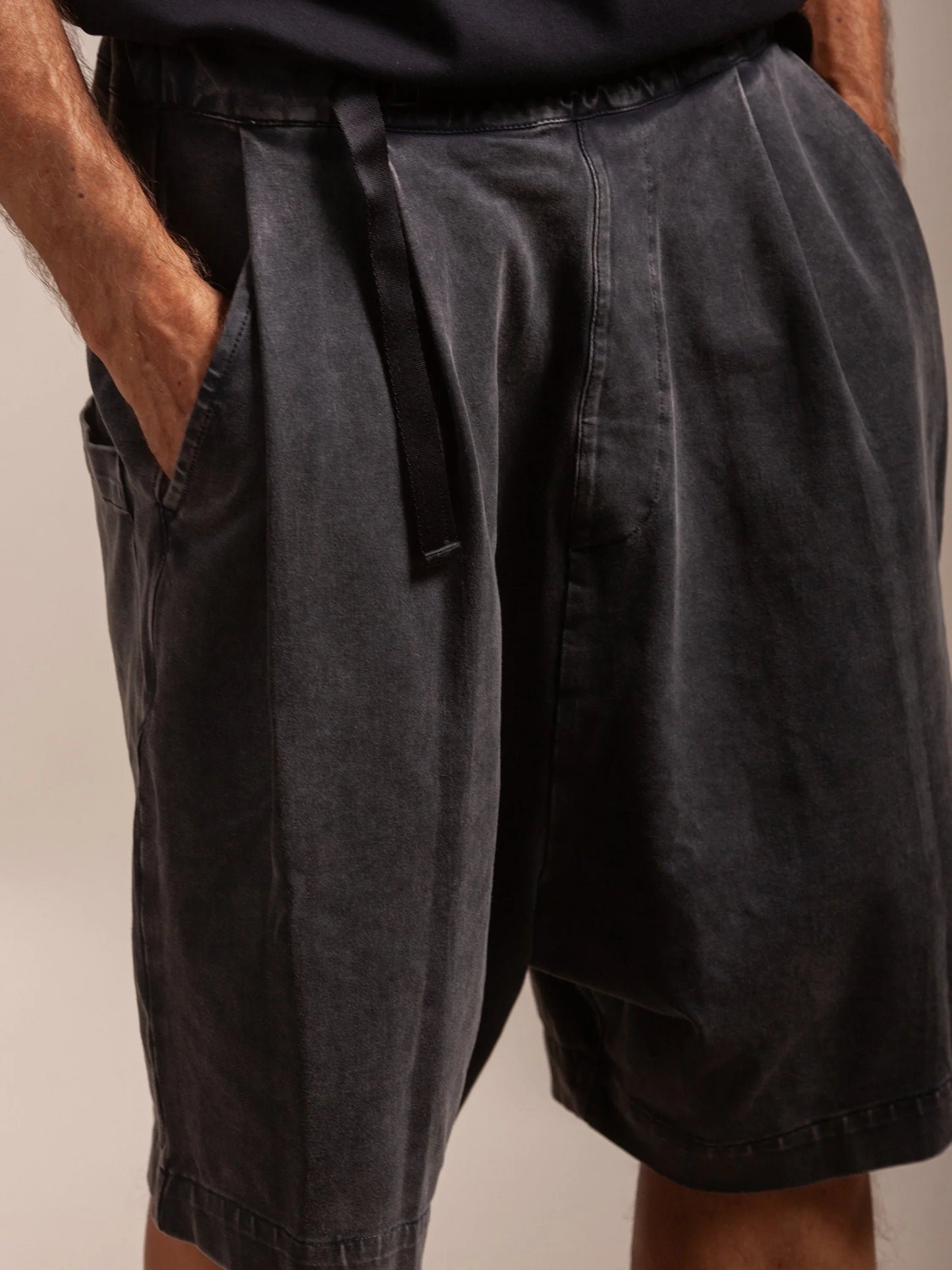 PATTON WASHED BLACK SHORTS - HAVIE MNFCT.