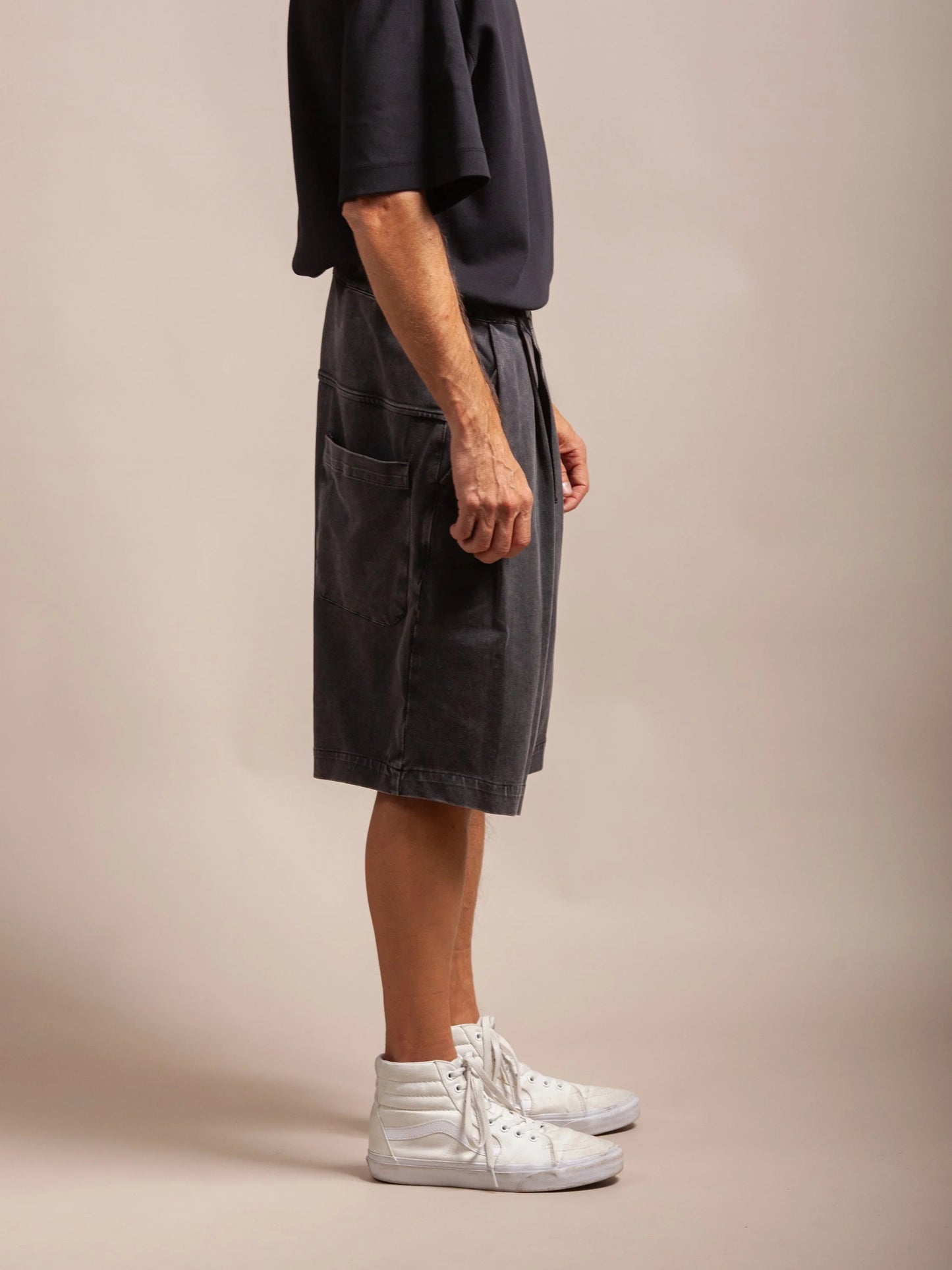 PATTON WASHED BLACK SHORTS - HAVIE MNFCT.