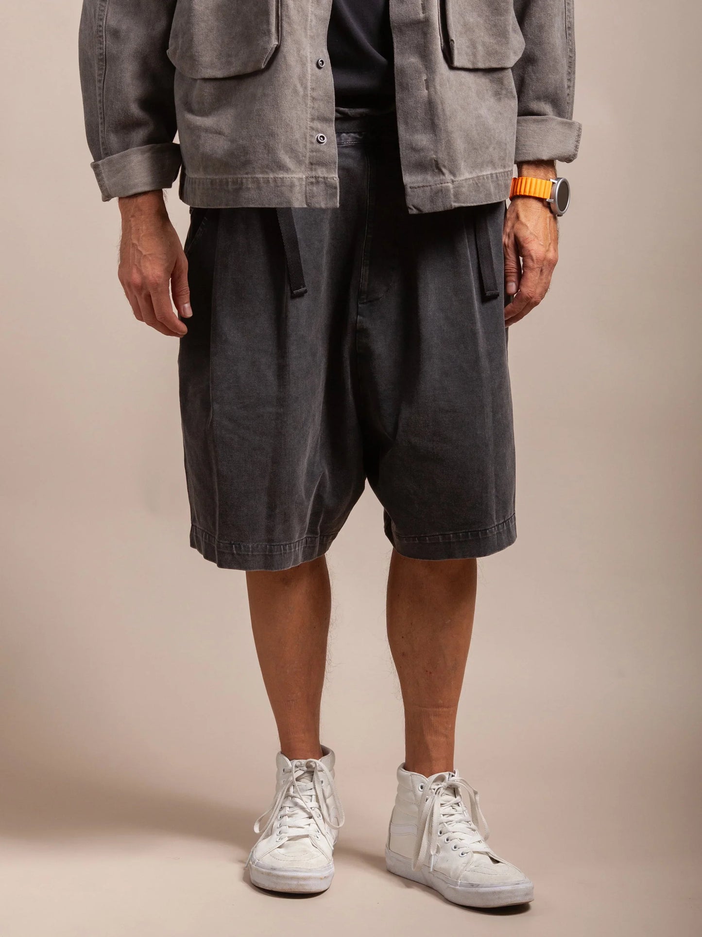 PATTON WASHED BLACK SHORTS - HAVIE MNFCT.