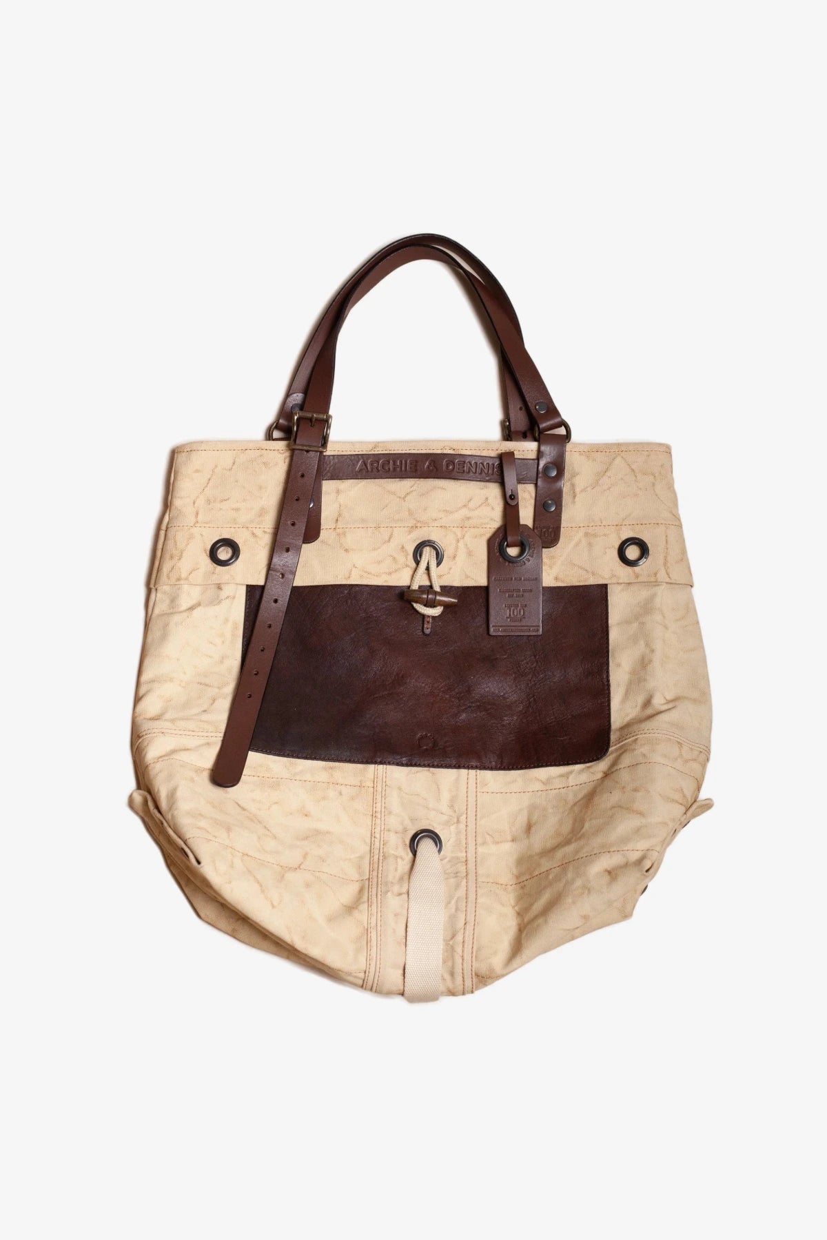MEN'S DESIGNER STONE BENZIN TOTE – HEAVY‑DUTY CANVAS & LEATHER