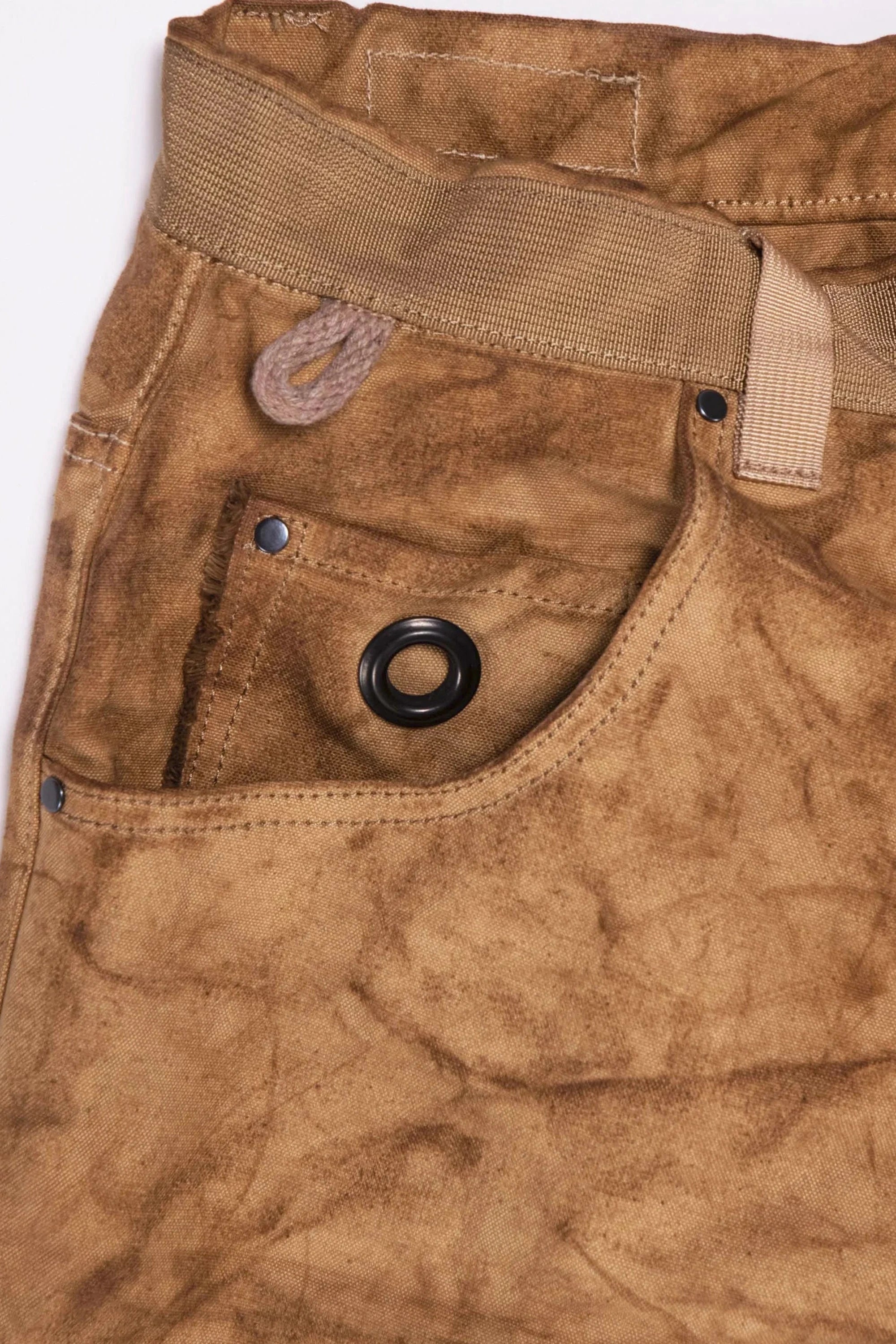 ガチレア rust 開眼pants MEN'S DESIGNER RUST CANVAS CARROT PANTS – UPCYCLED MILITARY CANVAS