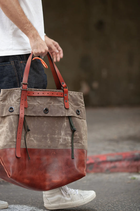 BENZIN TOTE LEATHER BOTTOM