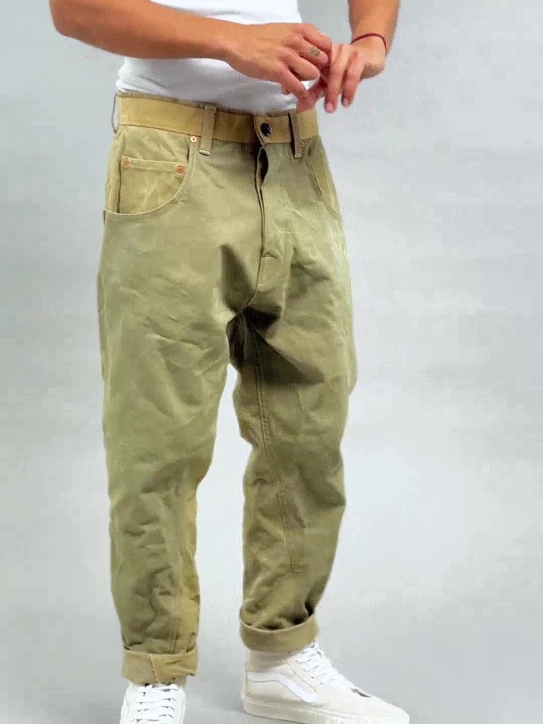MEN'S DESIGNER ARMY CARROT PANTS 6.0 – UPCYCLED MILITARY CANVAS