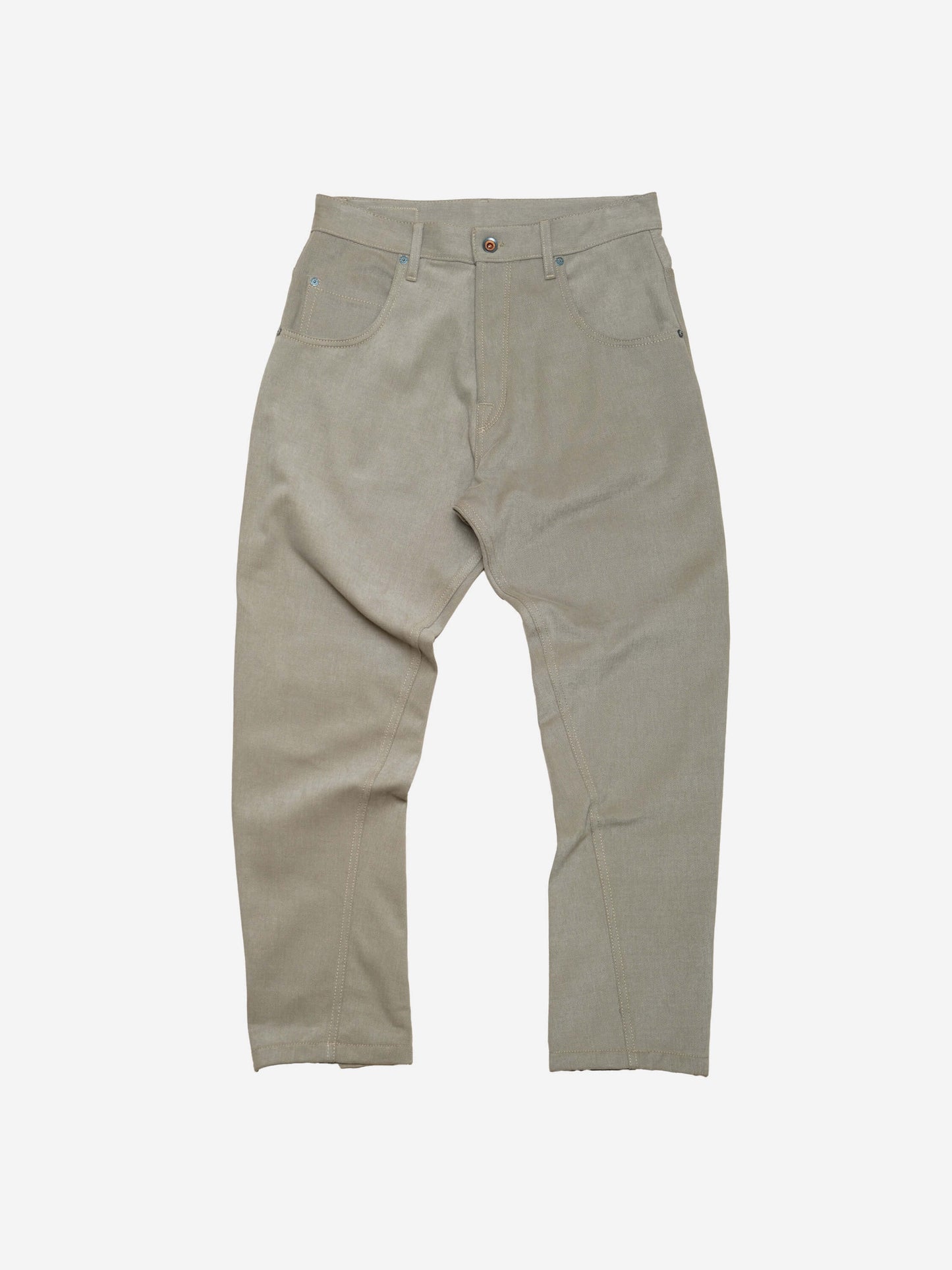 CARROT PANTS- SILVER BRUSHED TWILL
