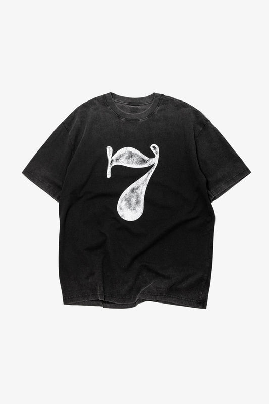 BLACK LUCKY NUMBER TEE